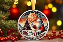 Round Christmas Ornament Sublimation|Clipart Product Image 1