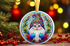 Round Christmas Ornament Sublimation|Clipart Product Image 1