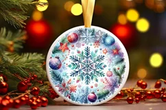 Round Christmas Ornament Sublimation|Clipart Product Image 1