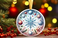 Round Christmas Ornament Sublimation|Clipart Product Image 3