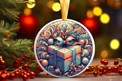 Round Christmass Ornament PNG Product Image 1