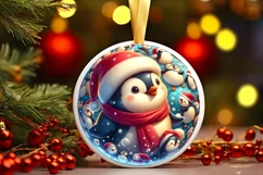 Round Christmas Ornament Sublimation|Clipart Product Image 1
