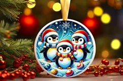 Round Christmas Ornament Sublimation|Clipart Product Image 1