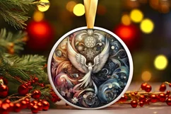 Round Christmas Ornament Sublimation|Clipart Product Image 1