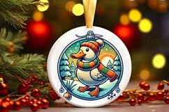 Round Christmas Ornament Sublimation|Clipart Product Image 2