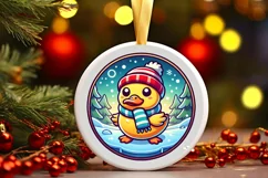 Round Christmas Ornament Sublimation|Clipart Product Image 2