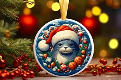 Round Christmas Ornament Sublimation|Clipart Product Image 1