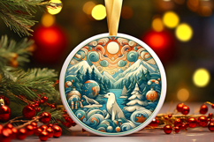 Round Christmass Ornament PNG Product Image 1