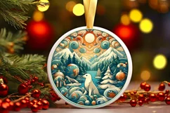 Round Christmas Ornament Sublimation|Clipart Product Image 1