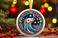 Round Christmas Ornament Sublimation|Clipart Product Image 1