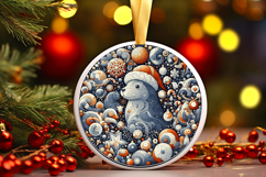 Round Christmass Ornament PNG Product Image 1