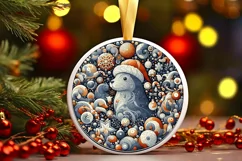 Round Christmas Ornament Sublimation|Clipart Product Image 1