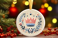 Round Christmas Ornament Sublimation|Clipart Product Image 2