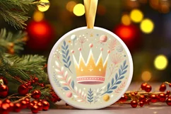 Round Christmas Ornament Sublimation|Clipart Product Image 2