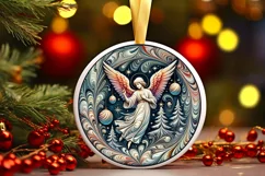 Round Christmas Ornament Sublimation|Clipart Product Image 2