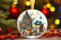 Round Christmas Ornament Sublimation|Clipart Product Image 2