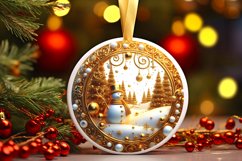 Round Christmas Ornament Sublimation|Clipart Product Image 1