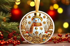 Round Christmas Ornament Sublimation|Clipart Product Image 1