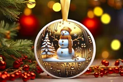 Round Christmas Ornament Sublimation|Clipart Product Image 1
