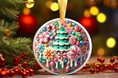 Round Christmas Ornament Sublimation|Clipart Product Image 2