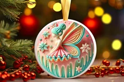 Round Christmas Ornament Sublimation|Clipart Product Image 2