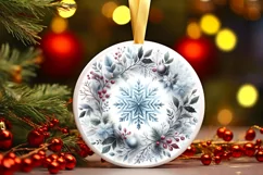 Round Christmas Ornament Sublimation|Clipart Product Image 1