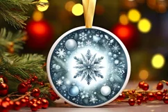 Round Christmas Ornament Sublimation|Clipart Product Image 1