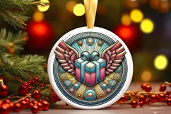 Round Christmas Ornament Sublimation|Clipart Product Image 2