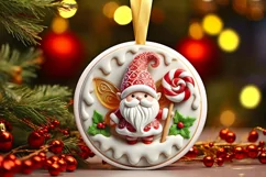 Round Christmas Ornament Sublimation|Clipart Product Image 2