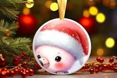 Cute Pastel Christmas Flamingo PNG Product Image 3