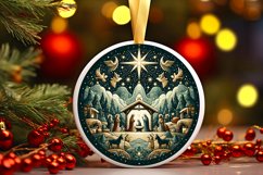 Round Christmas Ornament Sublimation|Clipart Product Image 1