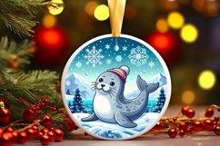 Round Christmas Ornament Sublimation|Clipart Product Image 1