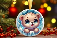 Round Christmas Ornament Sublimation|Clipart Product Image 2
