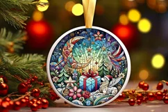 Round Christmas Ornament Sublimation|Clipart Product Image 1