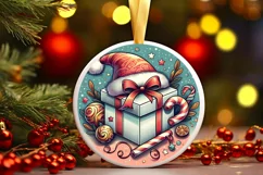 Round Christmas Ornament Sublimation|Clipart Product Image 1