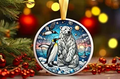 Round Christmas Ornament Sublimation|Clipart Product Image 2