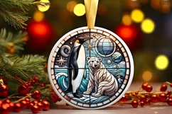 Round Christmas Ornament Sublimation|Clipart Product Image 2