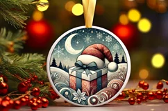 Round Christmas Ornament Sublimation|Clipart Product Image 2