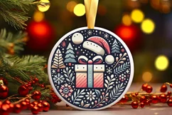Round Christmas Ornament Sublimation|Clipart Product Image 2
