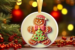Round Christmas Ornament Sublimation|Clipart Product Image 2