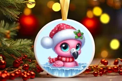 Round Christmas Ornament Sublimation|Clipart Product Image 1