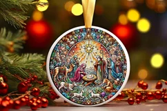 Round Christmas Ornament Sublimation|Clipart Product Image 2