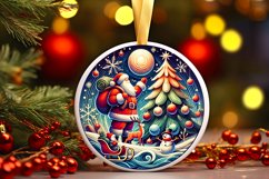 Round Christmas Ornament Sublimation|Clipart Product Image 1
