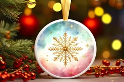 Round Christmas Ornament Sublimation|Clipart Product Image 1