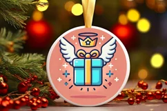 Round Christmas Ornament Sublimation|Clipart Product Image 2