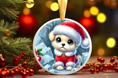 Round Christmas Ornament Sublimation|Clipart Product Image 2