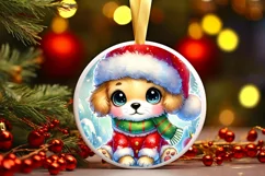 Round Christmas Ornament Sublimation|Clipart Product Image 2