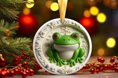 Pastel Christmas Winter 3D Frog Sublimation PNG Product Image 3