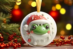 Pastel Christmas Winter 3D Frog Sublimation PNG Product Image 3