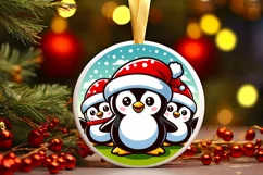 Round Christmas Ornament Sublimation|Clipart Product Image 1
